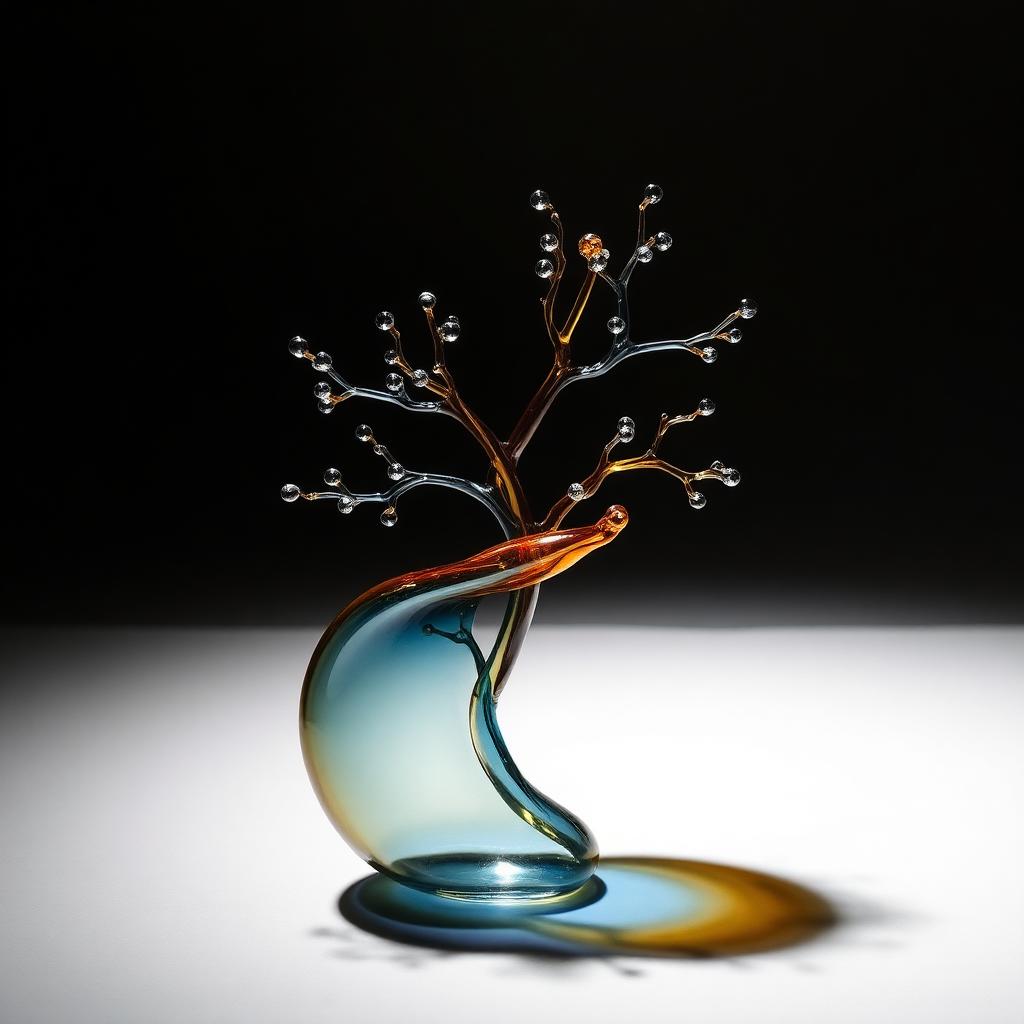 Sculptuur met takken en amberdruppels